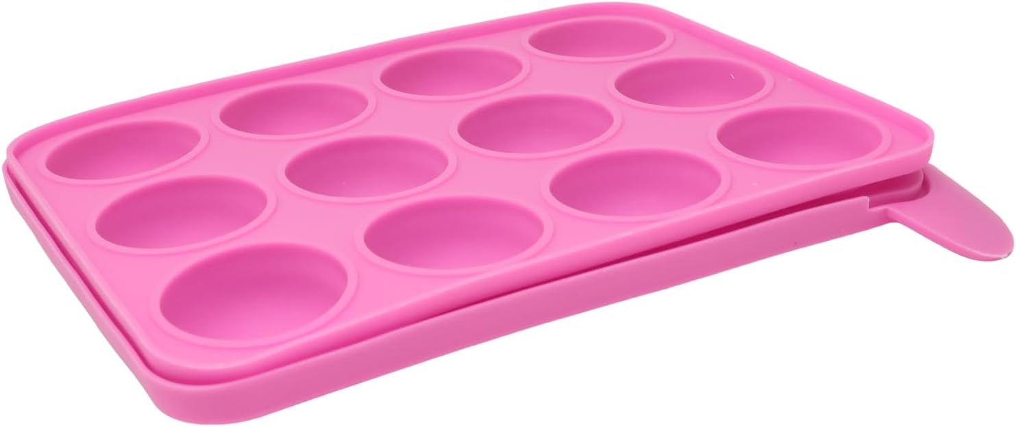 "yueton 1 Pack Cake Pop Maker Mold 12 Cavity Pink Silicone Cake Pop Mold Baking Decoration Mold for Lollipop, Chocolate, Candy, Cake"