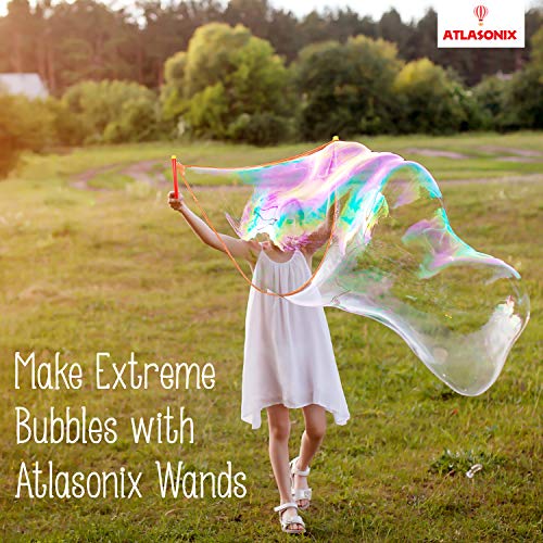 Giant Bubble Maker 4-Pack | Big Bubble Wands For The Largest Bubbles | Make Enormous Bubbles At Outdoors Parties, In The Backyard, Competitions - For The Whole Family. Kids And Adults Love It #TOP5