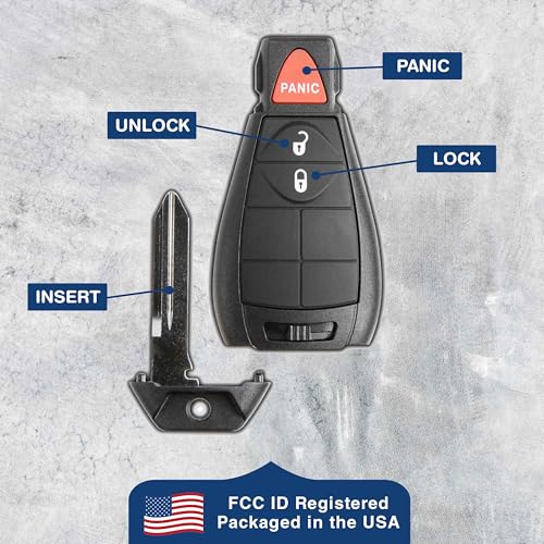 Télécommande clé voiture Dodge Chrysler Jeep | Lot de 2 boîtiers d'origine KeylessOption - 6