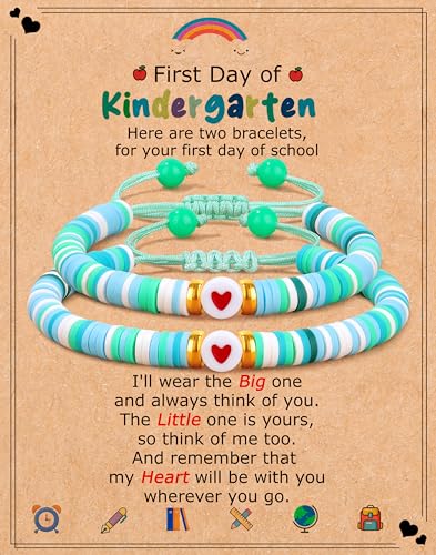 Image of Back to School Stuff First Day of School Gifts Bracelets for Mommy and Me Daughter Son First Day of 1 2 3 Grad Preschool Kindergarten High School Back to Scool Supplies