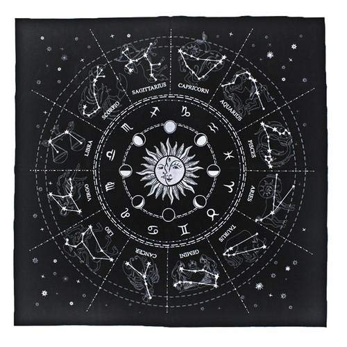 Lacyie Nappe de Tarot 12 Constellations Astrologie Nappe de Carte de Divination de Tarot pour Les Amateurs de Tarot Conseillers Psychologiques