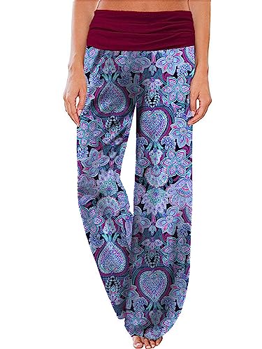 Gracyoga Women's Comfy Pajama Pants Wide Leg Lounge Palazzo Yoga