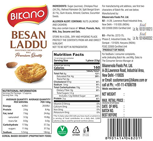 Image of Bikano Bikaneri Bhujia 1 kg & Bikano Besan Laddu Spl, 400 gram box