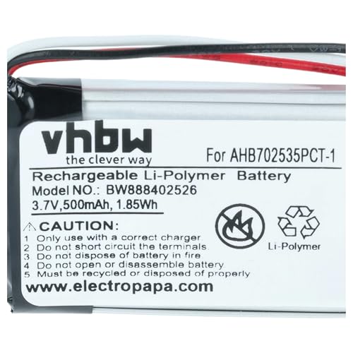 vhbw Batterie Compatible avec Sennheiser Momentum True Wireless, Momentum 3 Wireless Casque Audio, écouteurs sans Fil (500mAh, 3,7V, Li-polymère)