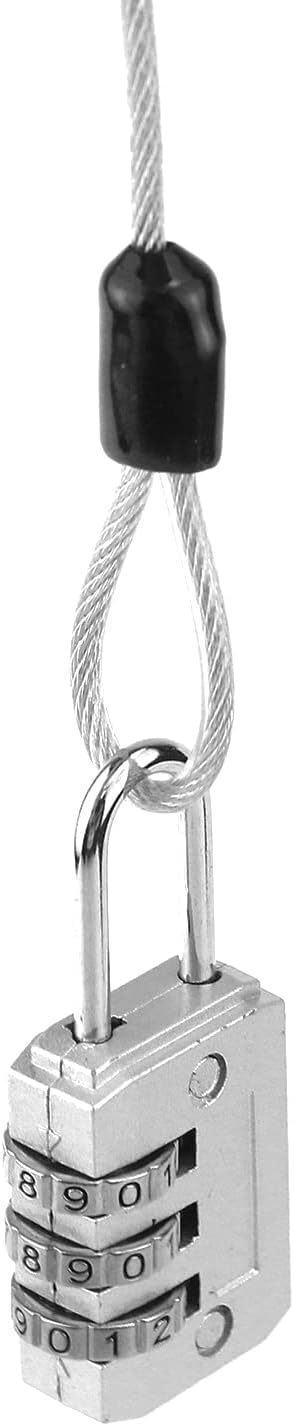 Cable Lock Double Loops 6.6Ft Long Silver Security Cables with Lock, Bike Locks Cables 2.5mm Braided Steel Coated Safety Cable Wire for Luggage,Outdoor, Clothesline (2 Pack) - Image 7