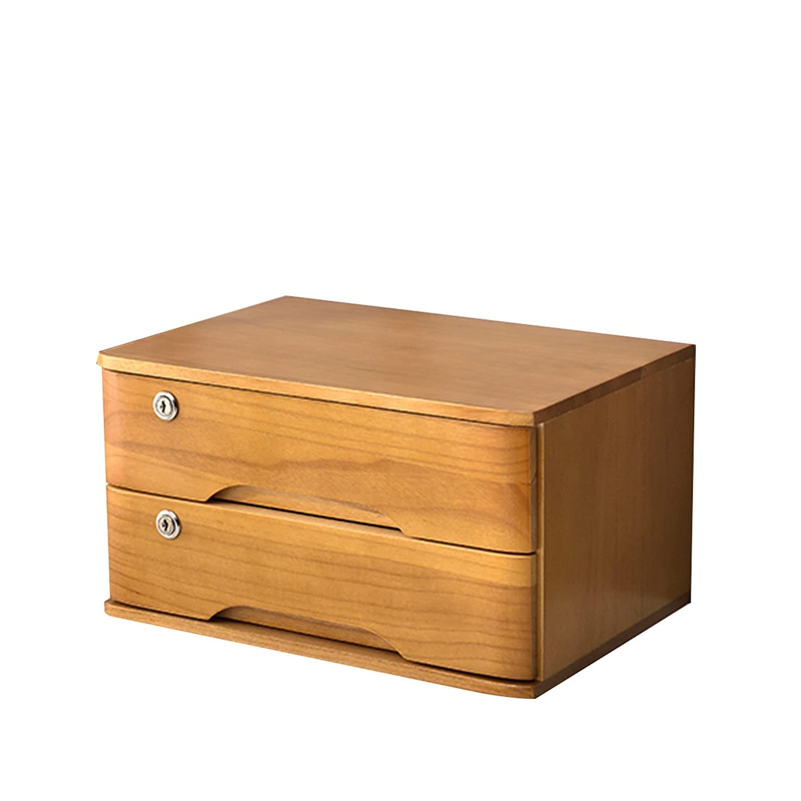ASerZenith Wooden Desktop File Cabinet With Lockable Drawers For Nizing Office Supplies A4/Receipt File Nizer Shelf For Desk Nization,2 Layer