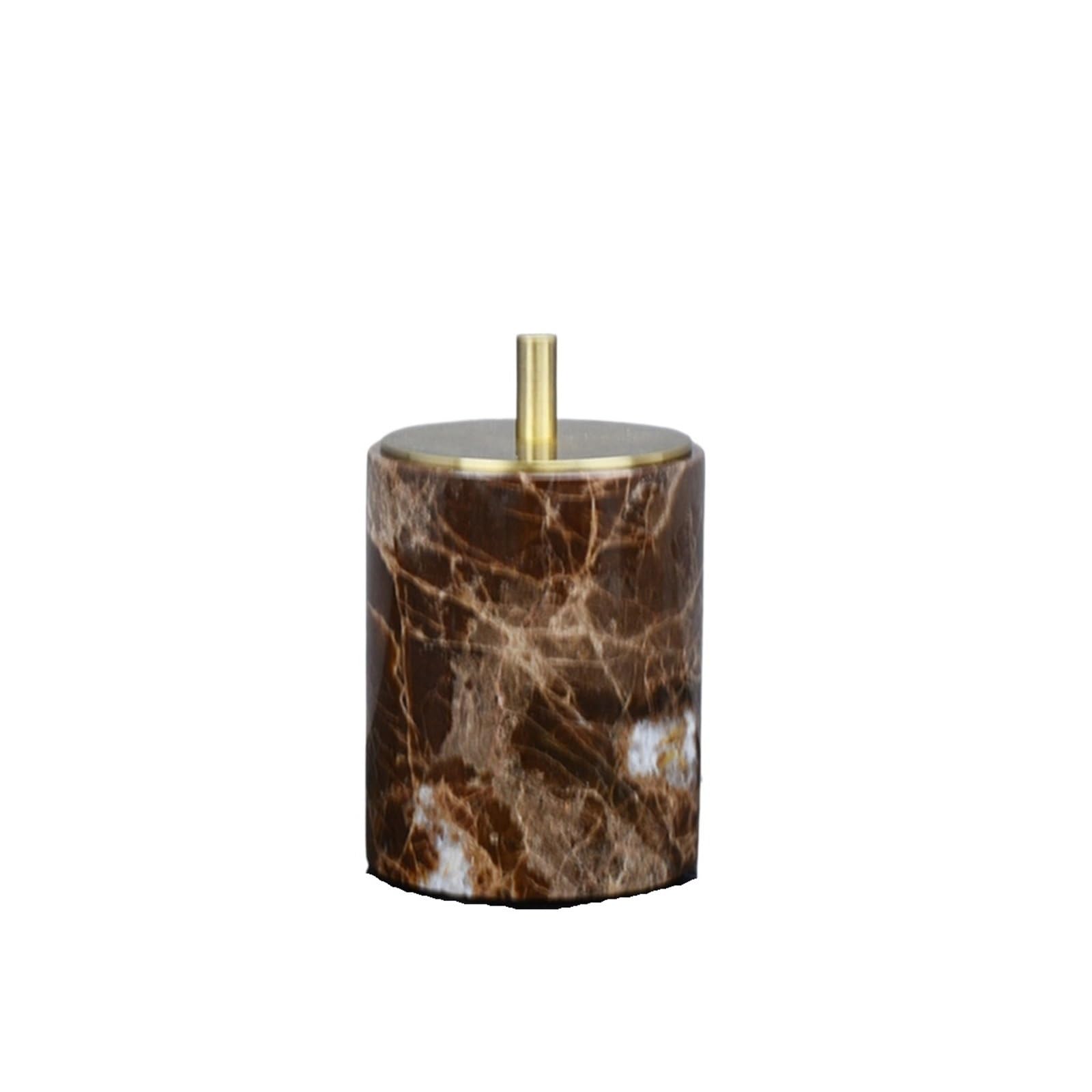 Bathroom Soap Dispenser Set Brown Natural Marble Bathroom Accessories Luxury Soap Dispenser Toothbrush Holder Dish Tray Set For(C-Toothpick box)