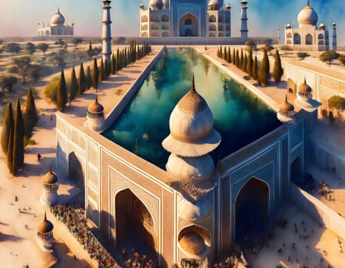 Taj Mahal vue aérienne décoration murale Meechi haut de gamme