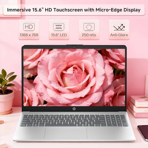 Image of HP 2025 Touchscreen Laptop, Intel 6-Core i3-1315U (Beat Ryzen 5 7430u), 15.6 inch 250 nits Anti-Glare Display, 16 GB RAM, 1 TB SSD, Long Battery Life, Windows 11 Pro, Copilot-AI Chat w /Patent Accessories