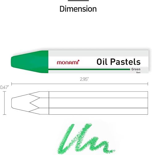 Miniatura 6 de MONAMI Pasteles al óleo, pasteles de aceite de forma hexagonal de tamaño jumbo para niños y estudiantes con práctica funda de transporte, paquete de