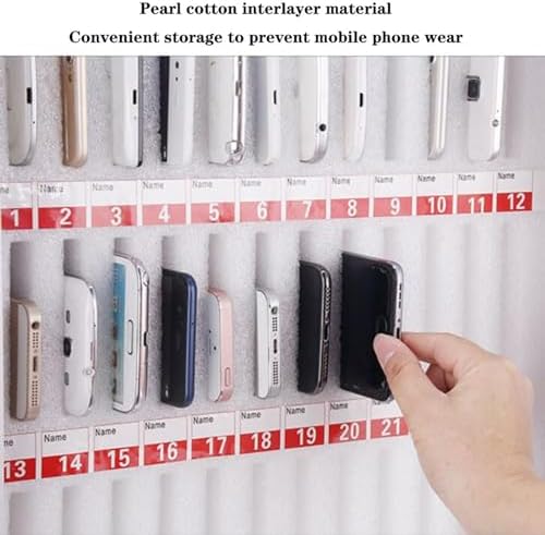 Cell Phone Locker Box with Door Locks and Keys Clear Acrylic Jail Storage Cabinet Wall Mounted,Mobile Device Storage Cabinet 12 60 Bits Phone Safe for School & Factory Competition Training S image 5