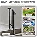 VEVOR Handrails for Outdoor Steps, 1 Step Stair Hand Rail Kit, Transitional Carbon Steel Railings with Installation Kit, Stair Rails for Seniors, Concrete Steps & Porch & Deck, Black Retro Arch