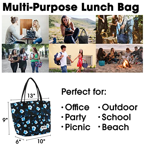 J World New York Lunch Tote Bag Insulated Lunch-Box For Women & Teen Girls, Night Bloom #TOP7