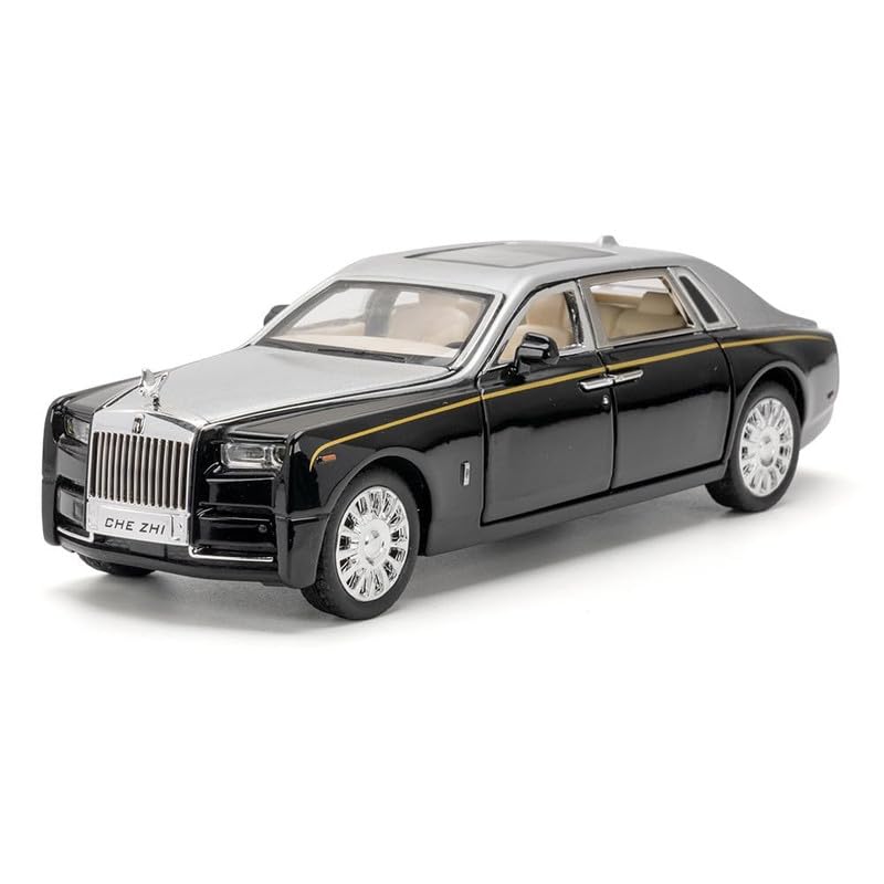 Image of Kids Model 1:32 Roll Royce Phantom Die Cast Metal Car Pull Back Action Opening Doors with Realistic Engine Sound Lights Toy Car Gift for Boys - Multi