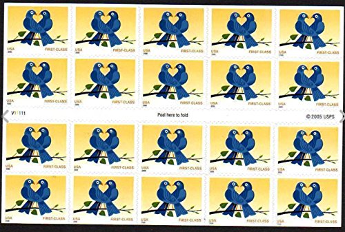 True Blue Birds Twenty 3976a livret de timbres d'art aux finitions de haute précision