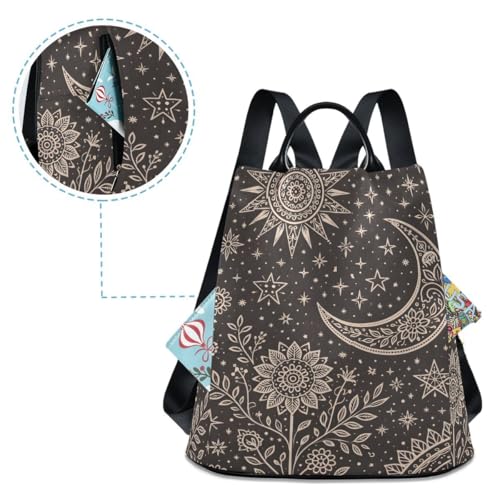 Image of ALAZA Mandala Sun The Moon Stars Backpack for Daily Shopping Travel