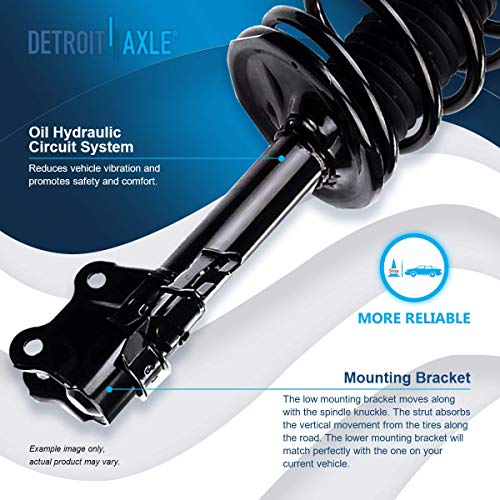 Image of Detroit Axle - 10pc Front End Suspension Kit for 2002-2006 Nissan Sentra 2003 2004 2005, 2 Ready Struts, 2 Lower Control Arms w /Ball Joints, 4 Inner & Outer Tie Rods, 2 Sway Bar Links Replacement