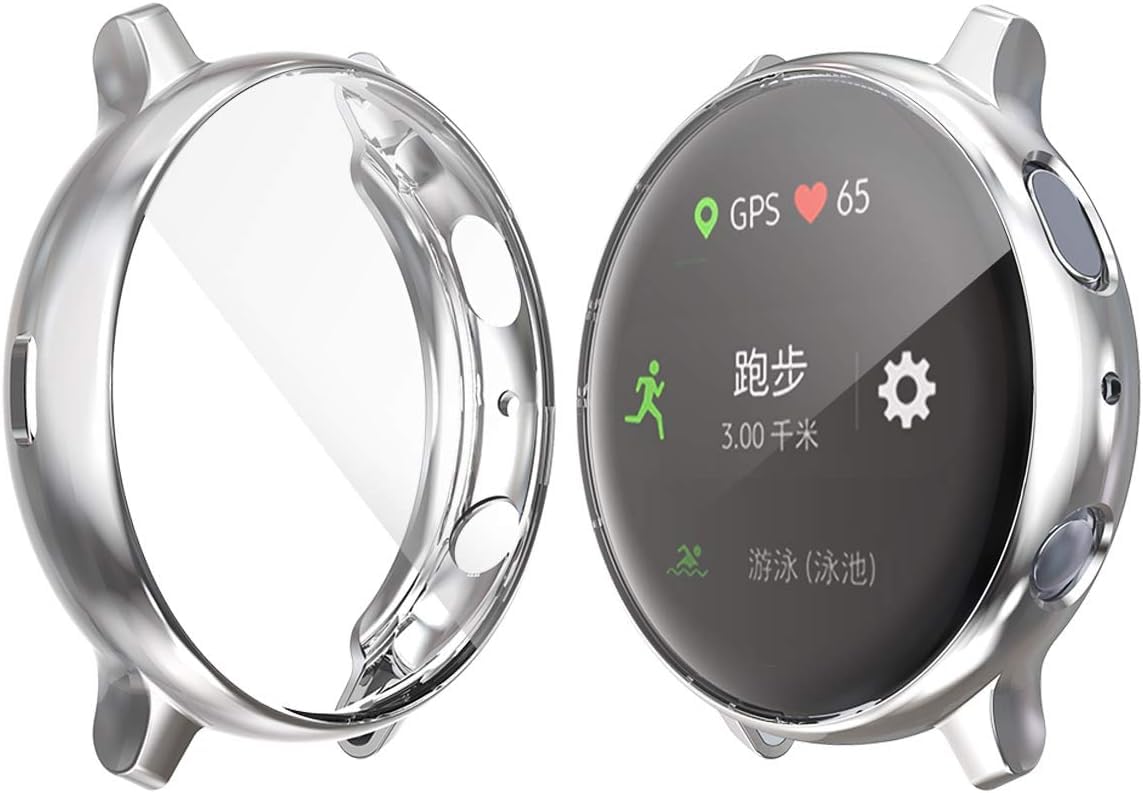 OJOS Full Coverage Soft Plated TPU Screen Protective Bumper Case Cover for Samsung Galaxy Watch Active 2 44mm Smart Watch Screen Gaurd, Silver (B0CR6DYXCQ) Amazon Price History, Amazon Price Tracker