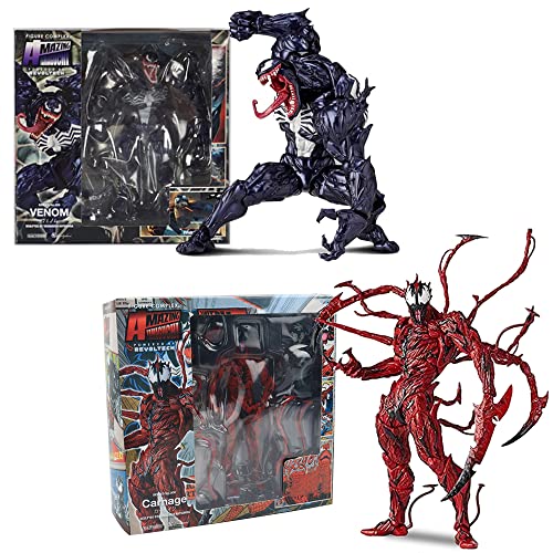 Venom Action Figure Doll Model Toy Doll, Venom Legends Series Carnage Anime Action Pvc Figure Movable Characters Model Statue Toys Collectible Desktop Decoration Ornaments Gift(Carnage+Venom) #TOP10