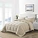 DOWNCOOL Twin Comforter Set -All Season Bedding Comforters Sets with 1 Pillow Case -2 Pieces Bed Set Down Alternative Comforter Set -Beige Twin Bedding Sets(64