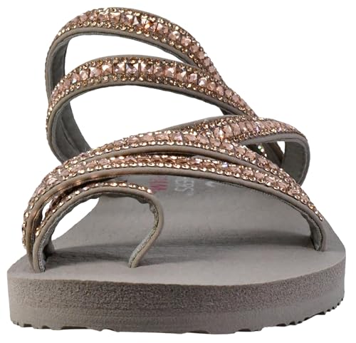 Skechers Women's Meditation-Glam Flash-Rhinestone Toe Loop Thong Flip-Flop2
