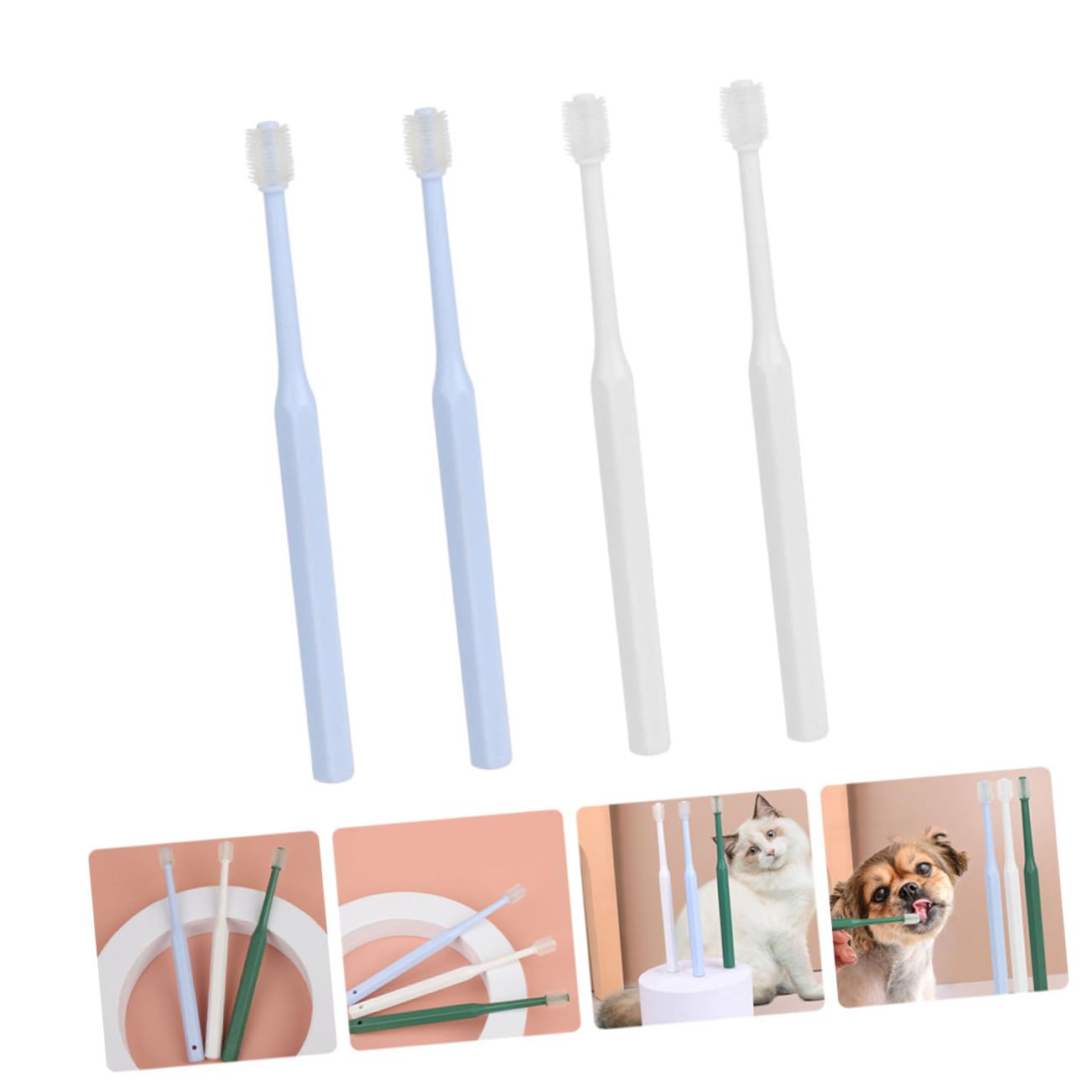 SUPVOX 12piezas Cepillo Para Mascotas Cepillo Oral Para Perros y Gatos Incluye Azules y Accesorios De Limpieza Bucal Para Animales