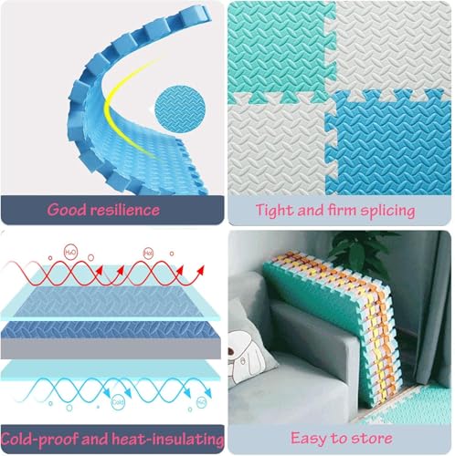 Baldosas de espuma de 30 cm entrelazadas alfombrilla suelo puzzle DIY morado 7