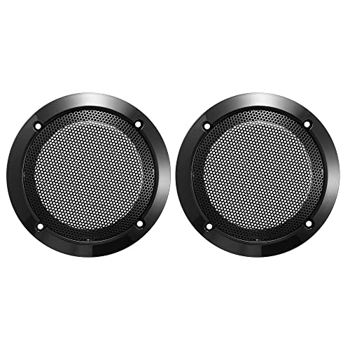 X AUTOHAUX 2pcs 3.5 Inch Car Metal Audio Speaker Grill Cover Mesh Woofer Horn Guard Decorative Circle Grille Protector Black