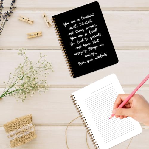 Image of 2pcs Inspirational Journal for Women, Appreciation Gifts College Ruled Spiral Notebook, Motivational Notebook 160 Pages Hardcover Notebooks Journals for Writing Travel Business Office