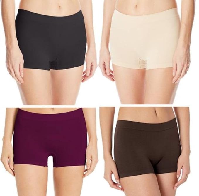 louryn koulyn Women's Boyshorts Underwear Seamless Boy Shorts Laser Cut Panties Soft Stretch Boxer Briefs Combo Pack (Regular Size)-picture-46