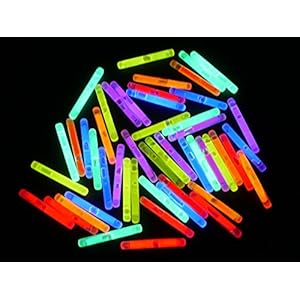 ETU24 50 mini breeklichten 38 x 4,5 mm lichtstaven vissport beetverklikker glow stick partylichten LED luchtballon tafeldecoratie neon rood geel roze groen oranje blauw