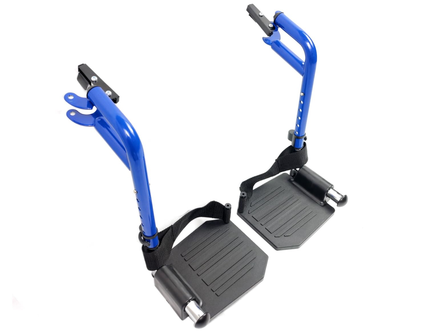 Blue Streak - Reposapiés para silla de ruedas, reposapiés económico para sillas de ruedas y silla de transporte, reposapiés compuestos y trabillas para el talón, reposapiés universales oscilantes, T93