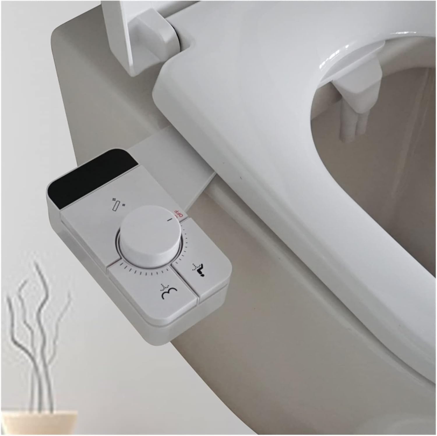 Bidet Toilet Seat Attachment -Slim Self Cleaning Nozzle Bidet Adjustable Water Pressure Non-Electric Ass Sprayer