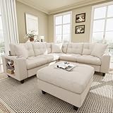 Sapgaks Sofá modular moderno de 6 plazas, beige