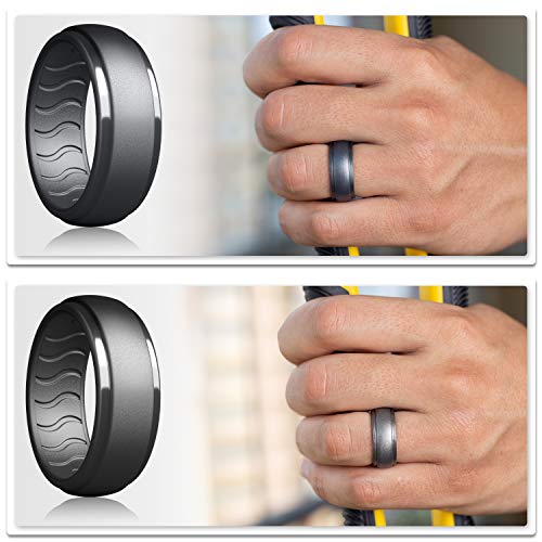 mens silicone wedding band - rubber wedding rings silicone wedding band