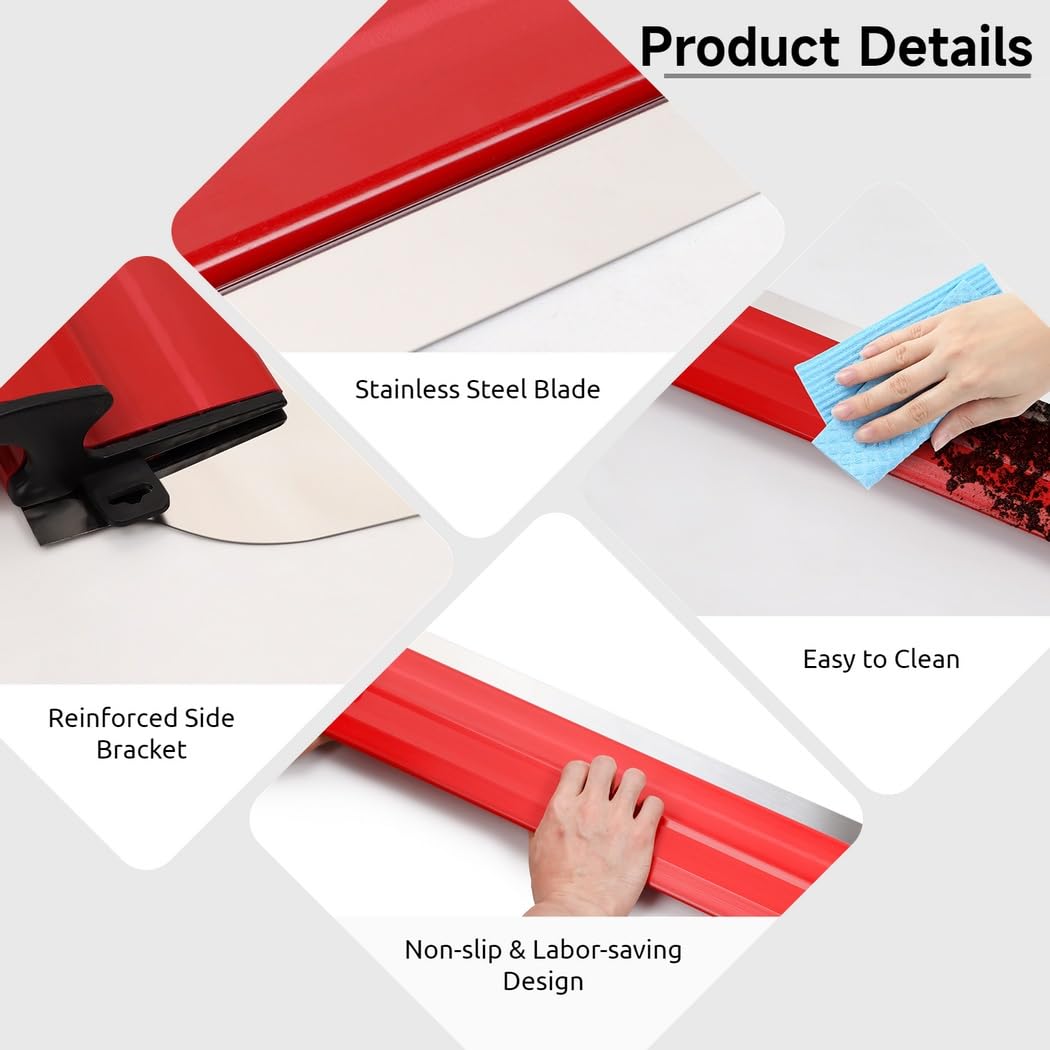 Lama lisciante per stucco per cartongesso, coltello raschietto in acciaio inox da 100 cm per levigare le pareti e riempire crepe