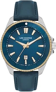 لي كوبر ساعة للرجال PC32A12 بحركة انالوج وسوار جلدي - LC07870.277، اخضر
