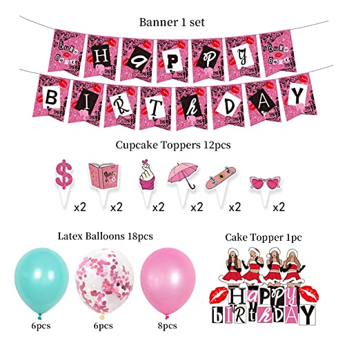 Ventasol 46Pcs Girl Princess Makeup Birthday Party Decorations Kit,Spa Party Supplies Including Banner Flag,Red Lips Cards,Spiral Suit,Latex Balloon And Cake Toppers #TOP7