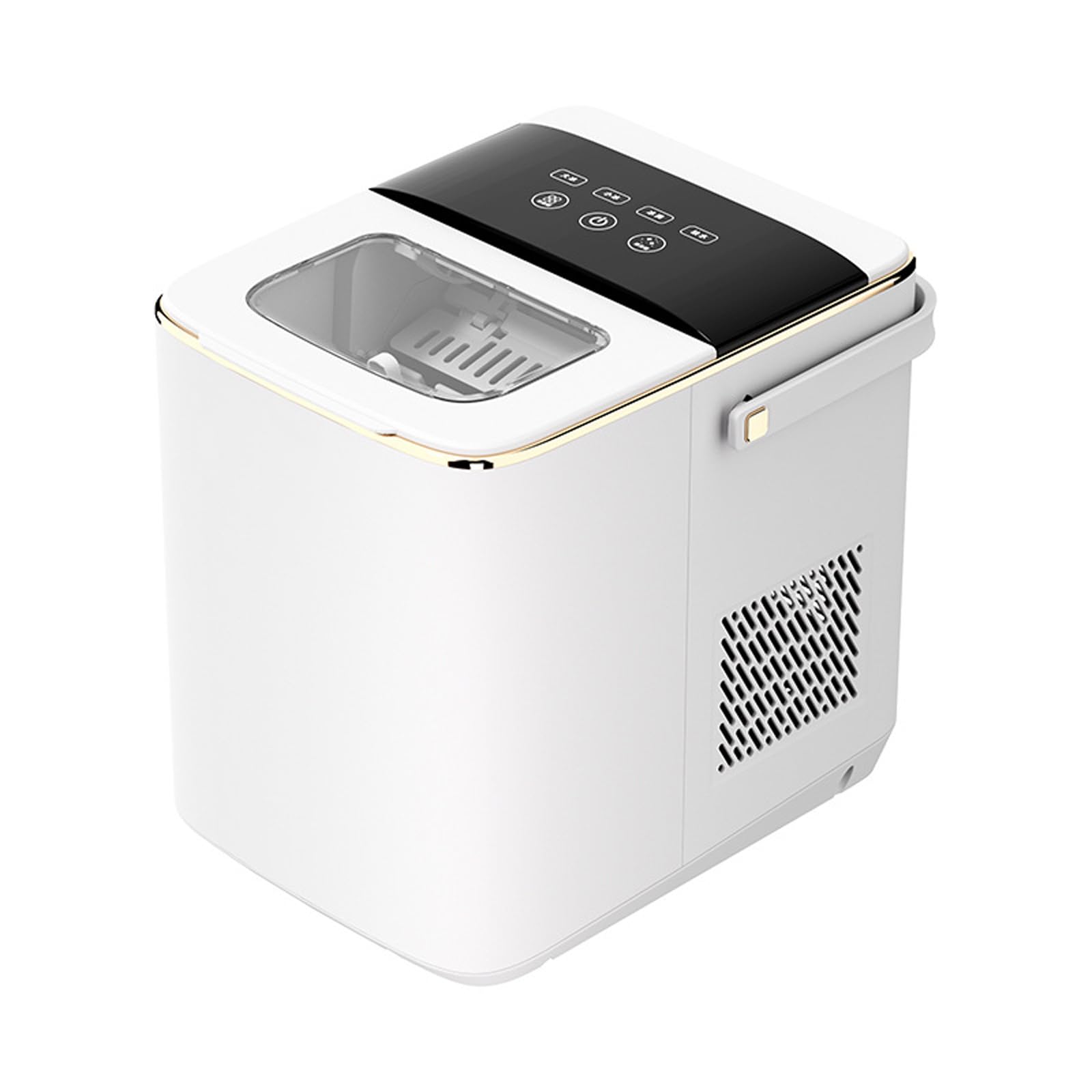 Genérico Máquina de Hielo de sobremesa, Lista en 6 Minutos con 9 Cubitos, Controles táctiles Digitales, autolimpiante para la Cocina del hogar. (White 10×12.36×11.77in)