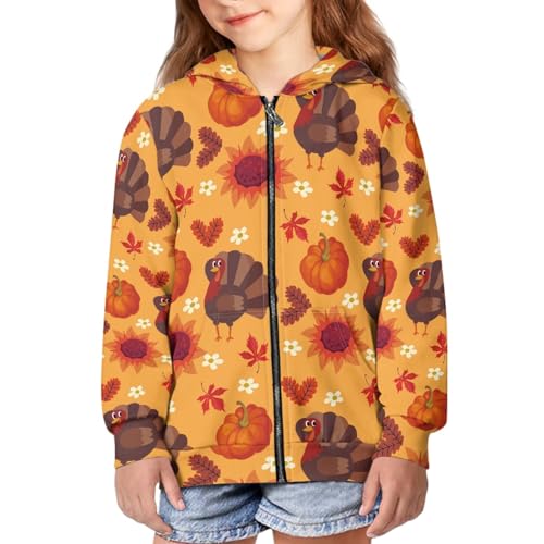 Image of Coloranimal Unisex Girls Boys Long Sleeve Casual Hoodies & Sweatshirts Tops Kids Zip Up Jacket Coat Age 6-16 Year