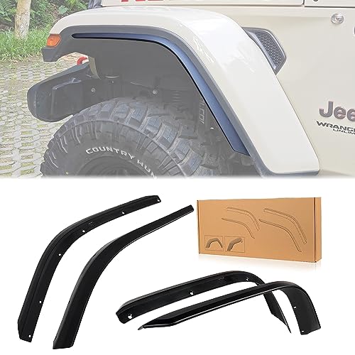 Front & Rear Fender Flares Compatible with 2018-2024 Jeep Wrangler JL & JLU Unlimited Rubicon, Off-Road Wheel Flares Liner 4 PCS (Not Fit High Clearance Fender Flares,Not fit 4xe)