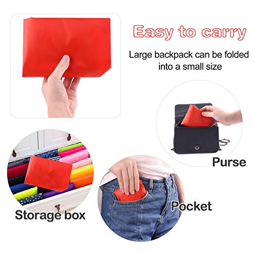 Image of KUUQA 12Pcs Drawstring Backpack Bags Bulk with Zipper Pocket Christmas Gift Bag(Red)