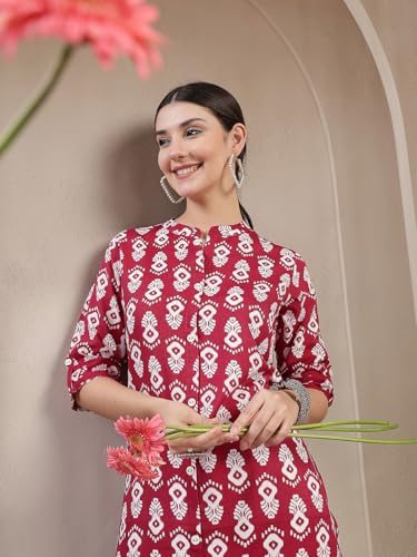 Image of Stylum Women's Floral Printed Rayon A-Line Kurta