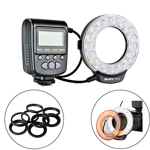 Meike Led Macro Ring Flash Light For Canon Nikon Sony Olympus Dslr Camera With 7 Adapter Rings #TOP11