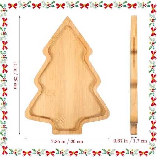 Plato navideño de sushi Uonlytech 28x20x1.7cm madera natural miniatura 2