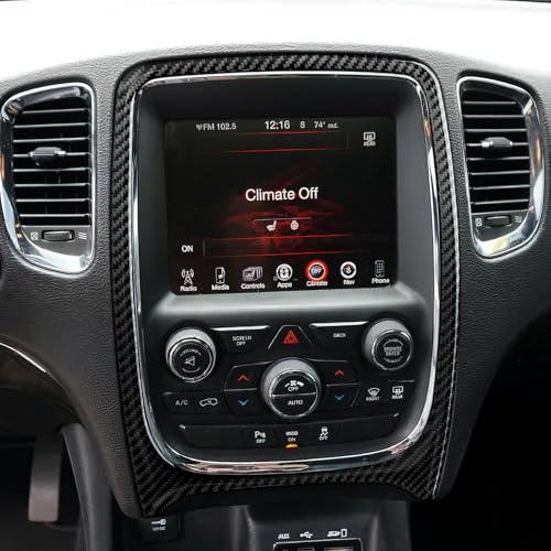 Image of for 2014-2020 Dodge Durango Accessories GPS Navigation Panel Cover Decals Carbon Fiber Stickers