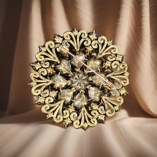 Image of Rhinestone Crystal Flower Brooch Pin Sparkling Large Crystal Sunflower Brooch Vintage Floral Lapel Pins Rhinestone Flower Bouquet Broochs Rose Snowflake Broochs Wedding Bridal Dress Jewelry for Women