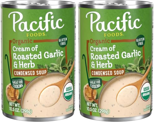 Image of Pacific Foods, Soup Condensed Cream Of Roasted Garlic Herb Organic, 10.5 Ounce (Pack of 2)