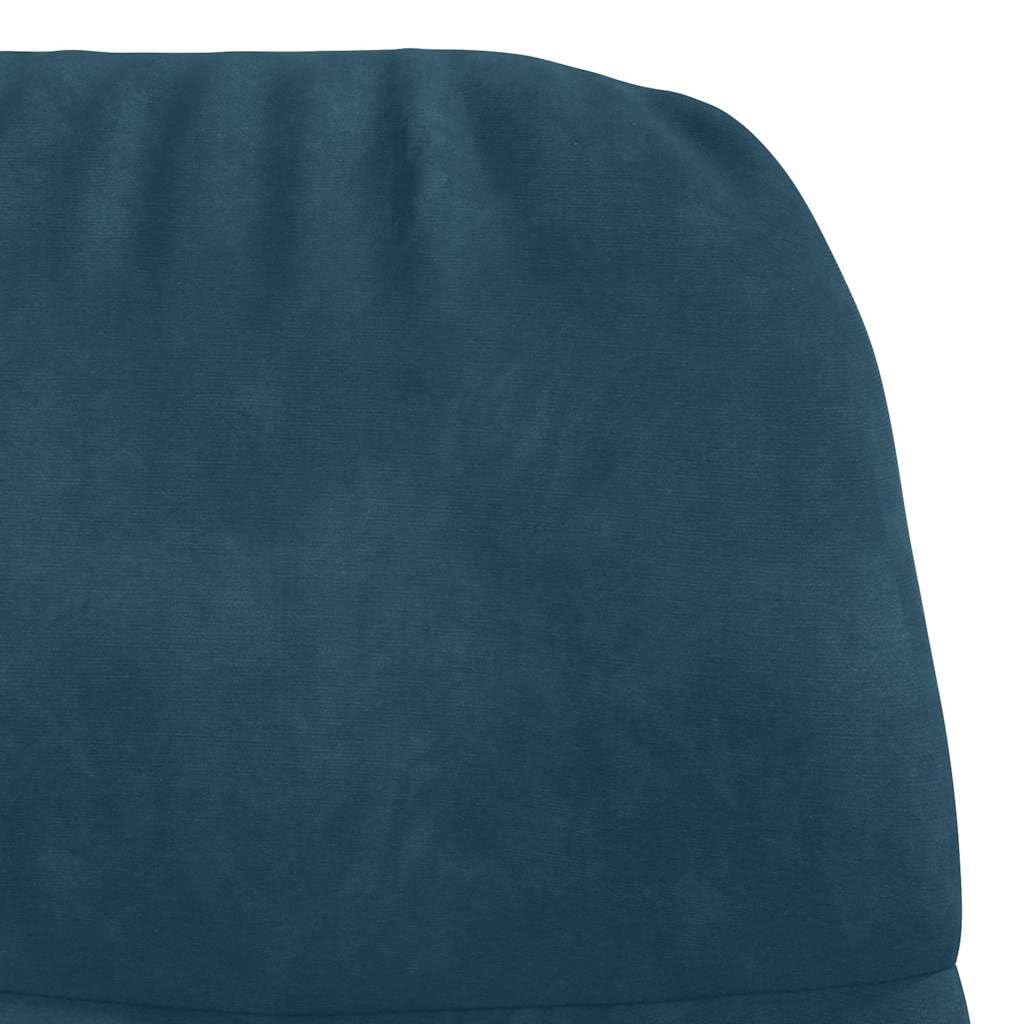 Poltrona relax in velluto blu, imbottita con gambe in legno e braccioli, comoda poltrona da salotto e camera da letto, comoda poltrona da lettura, 70 x 77 x 98 cm