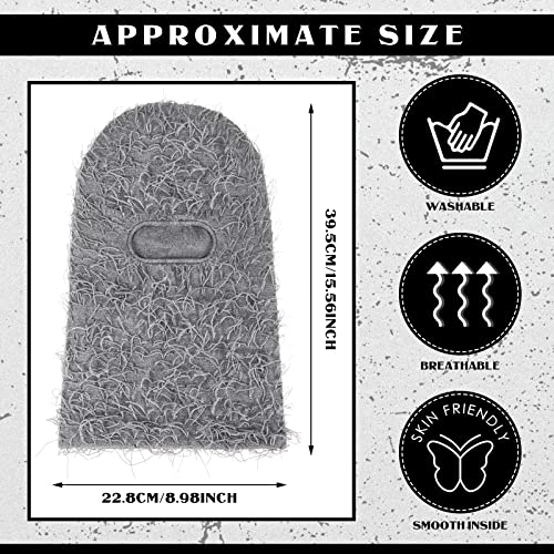 Newcotte 3 Pcs Distressed Balaclava Full Face Ski Mask Cool Knitted Balaclava Windproof Ski Mask For Men Women Cold Weather (Black, Beige, Gray) #TOP1